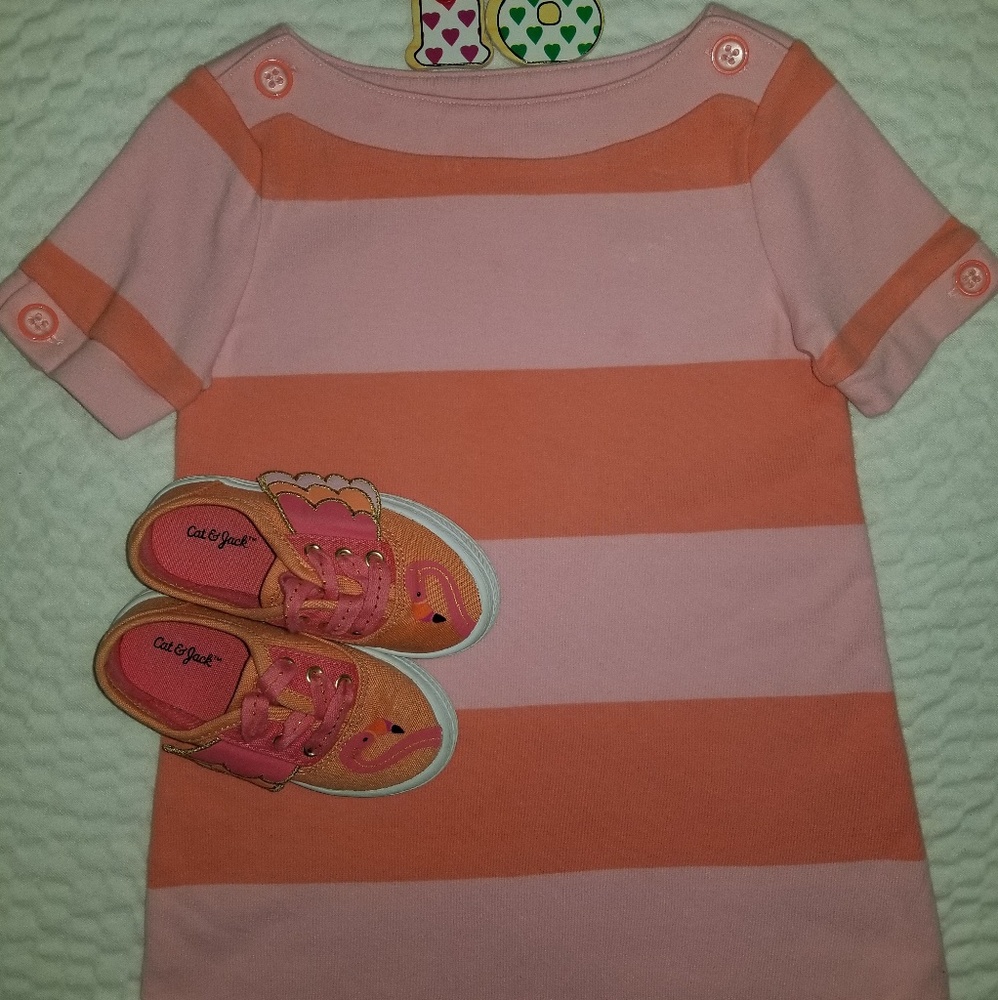 Dress and matching flamingo shoes